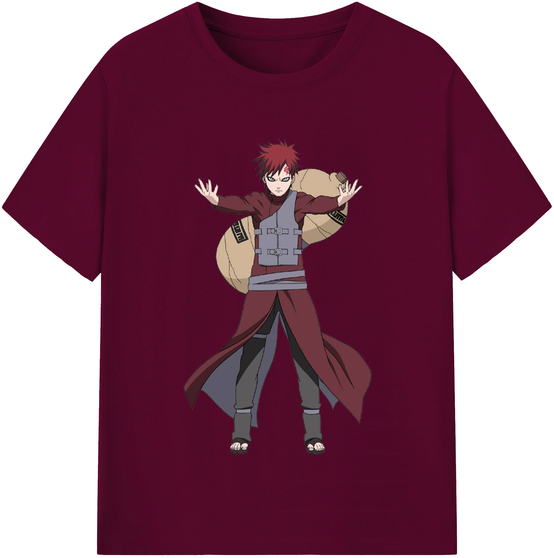 （画像用） NARUTO -ナルト- ガアラ Gaara レディースカジュアルプリントTシャツ（綿100％）